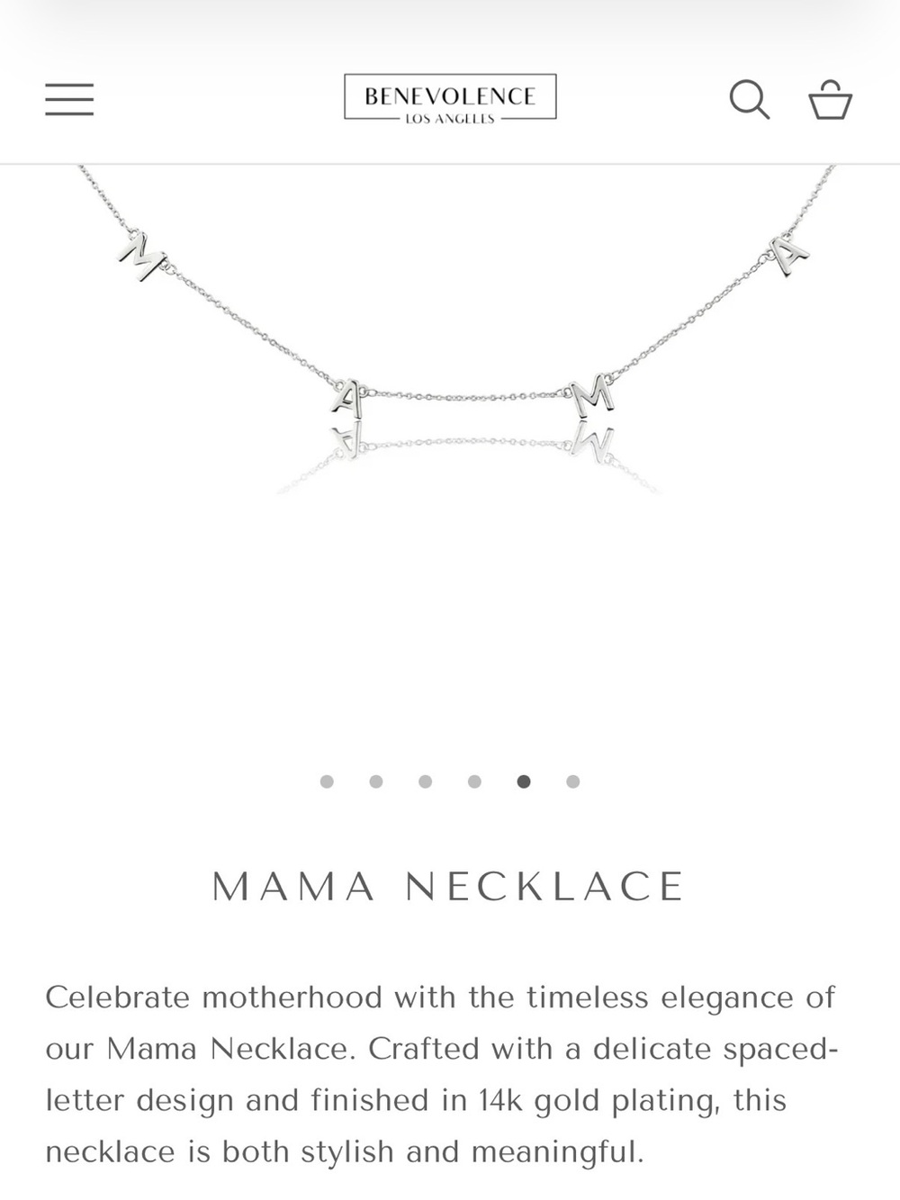 Mama Necklace - Spaced Letter 14k White Gold Plated